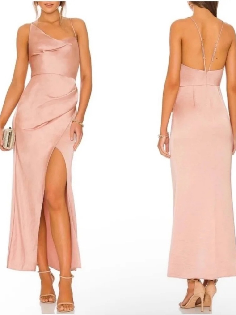 Significant Other Aria Dress In Nougat Pink Satin Size 6 MSRP $248